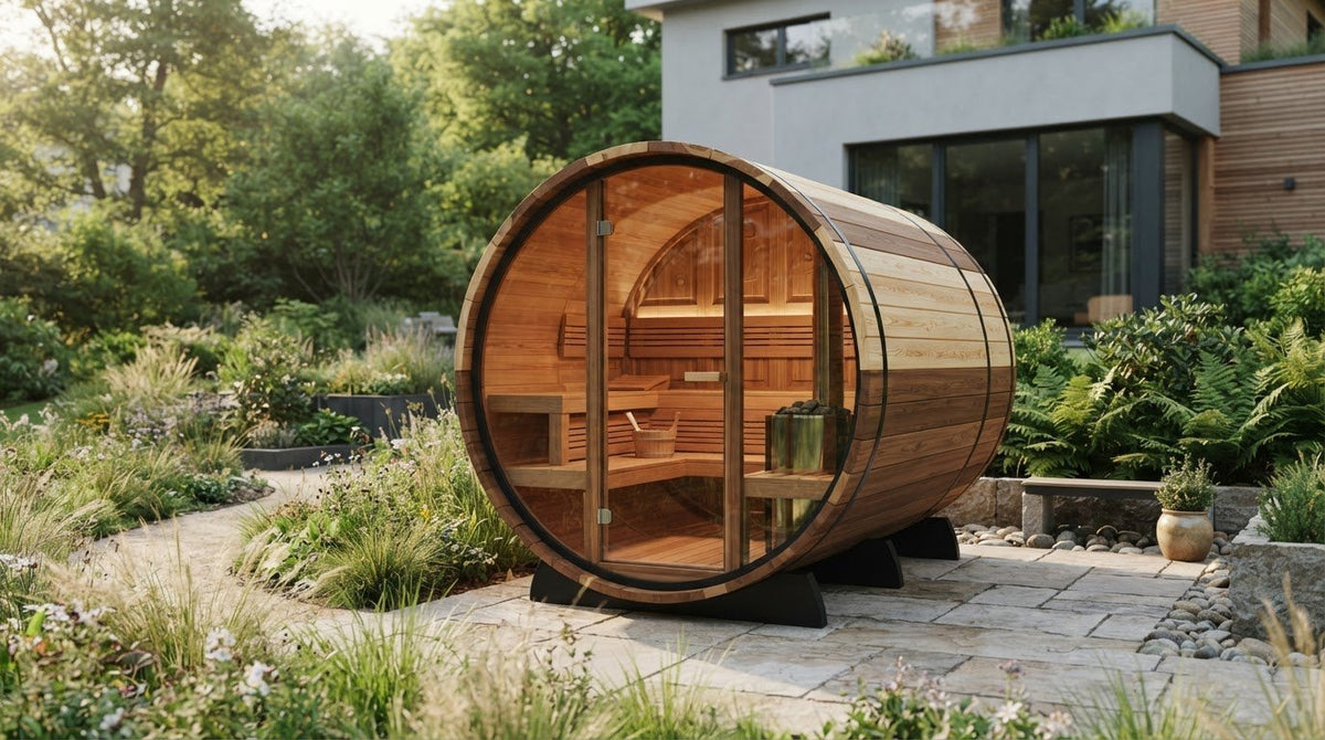 Gartensauna vergleichen: Fasssauna, Wärmeverteilung und Aufheizzeit - PALAZZINA WELLNESS