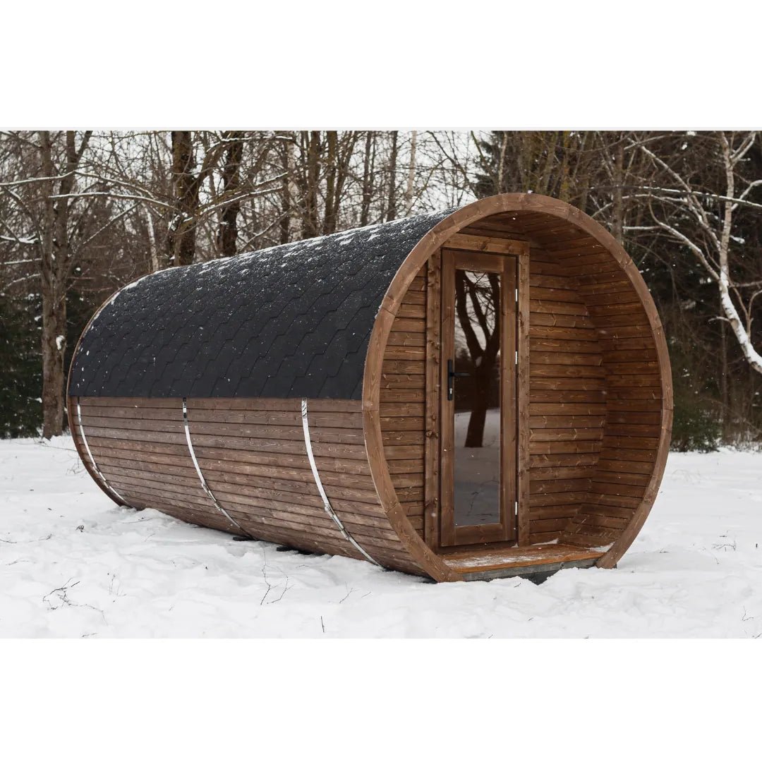 Barrel mit Vorraum – Fasssauna mit Vorraum - PALAZZINA WELLNESS
