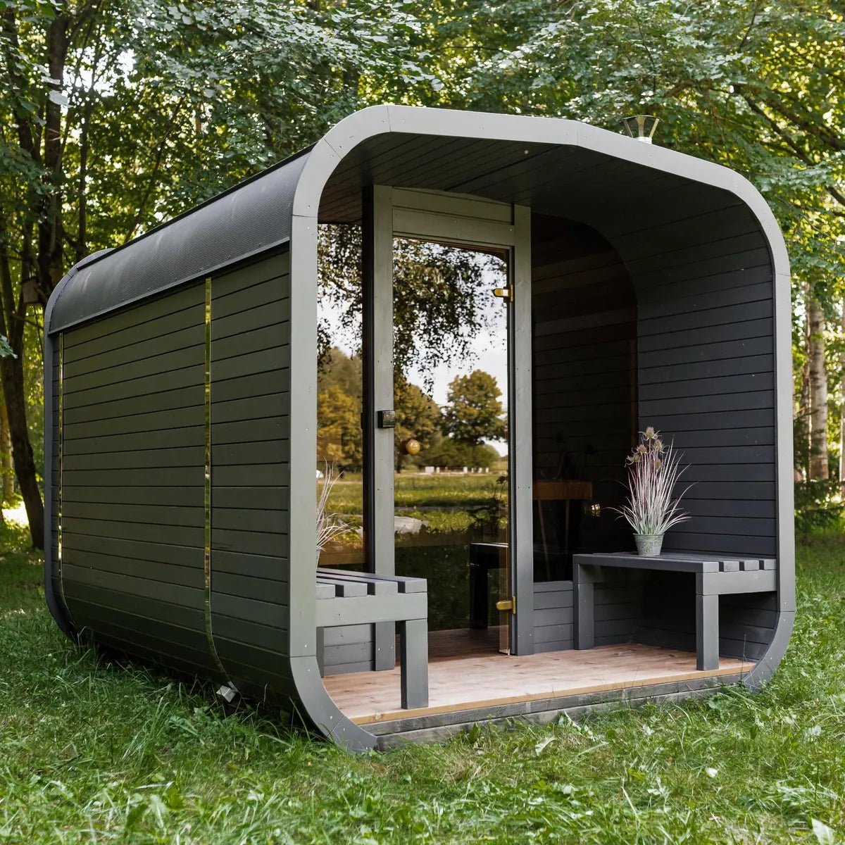 Cube Terrasse – Cube-Gartensauna mit Terrasse - PALAZZINA WELLNESS
