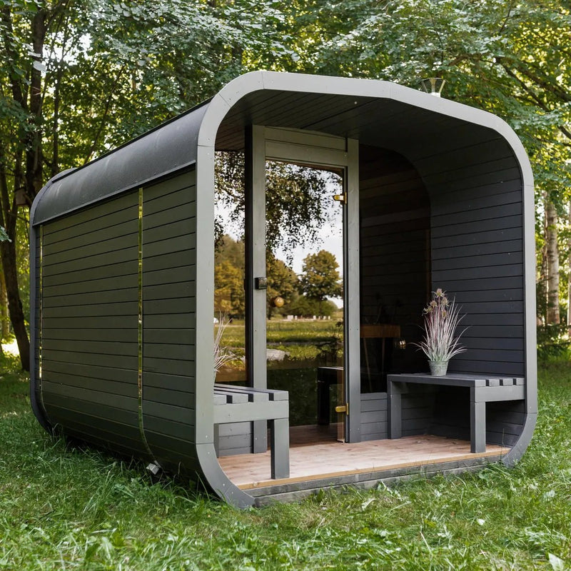 Cube Terrasse – Cube-Gartensauna mit Terrasse - PALAZZINA WELLNESS