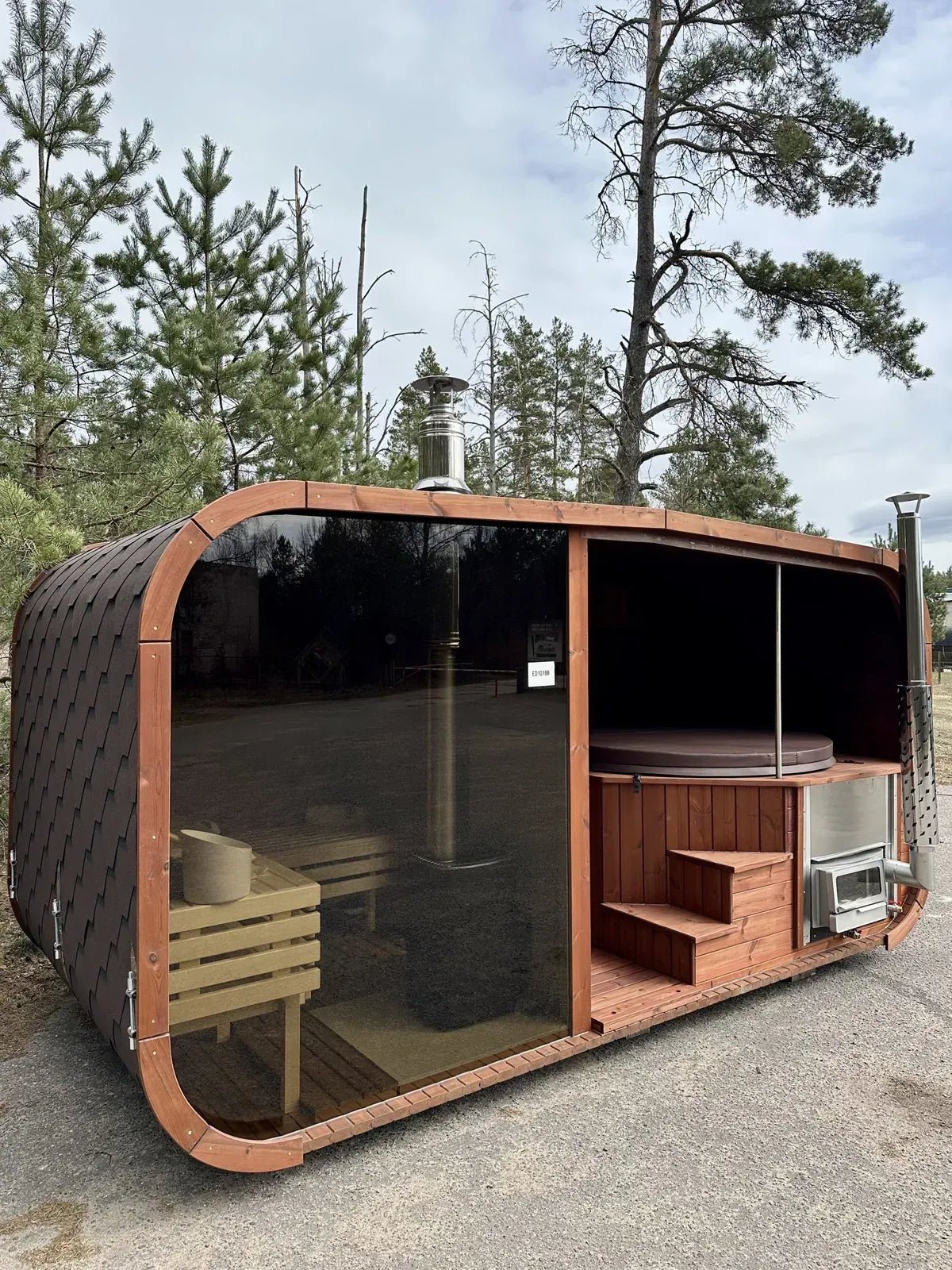 Duo Quadra – Quadratische Sauna mit Whirlpool - PALAZZINA WELLNESS